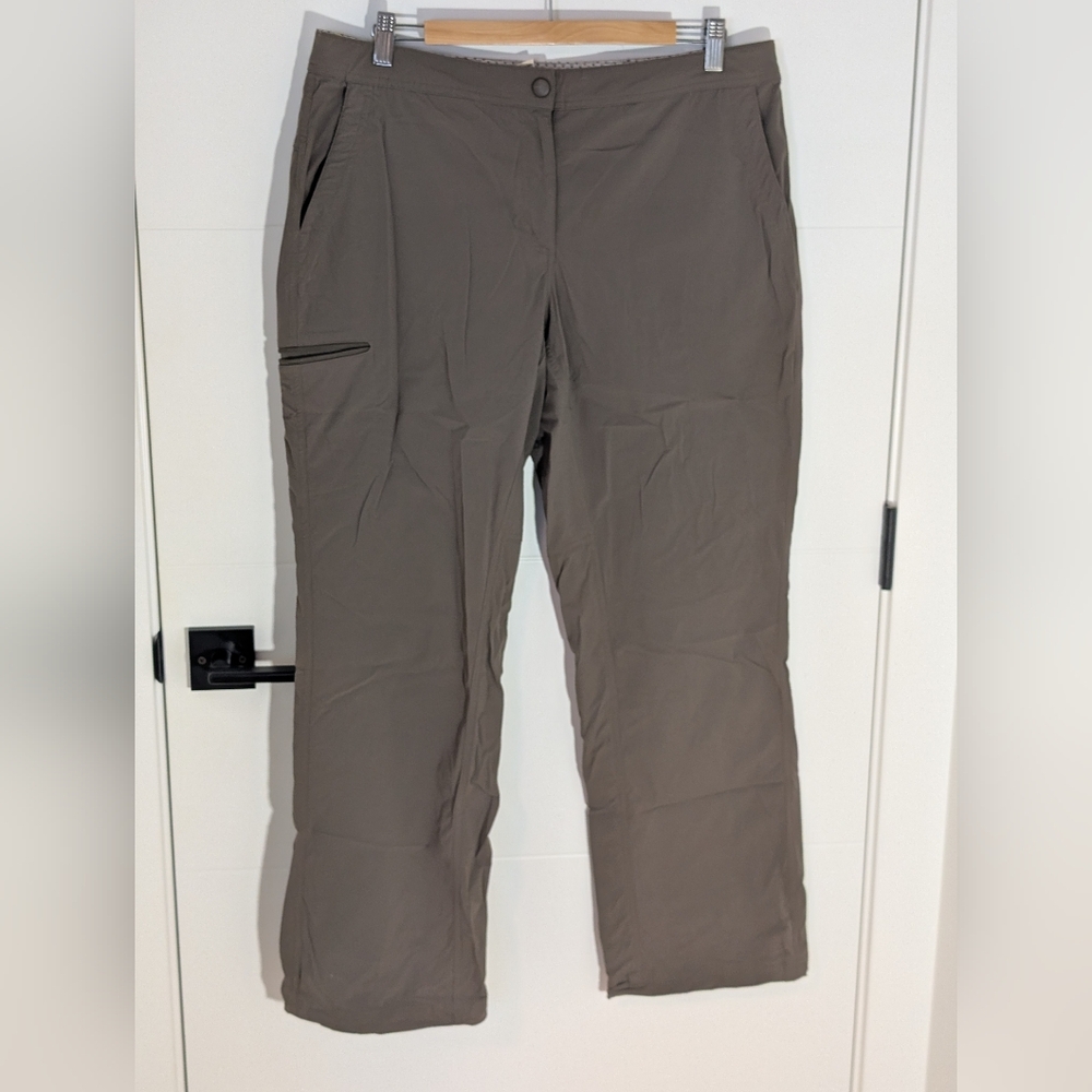 L.L.Bean Comfort Trail Nylon Hiking Pants Ash Brown 14 Regular